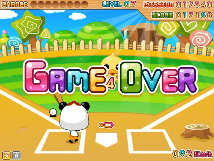 팡이-야구-다음-플래시게임-종료-화면