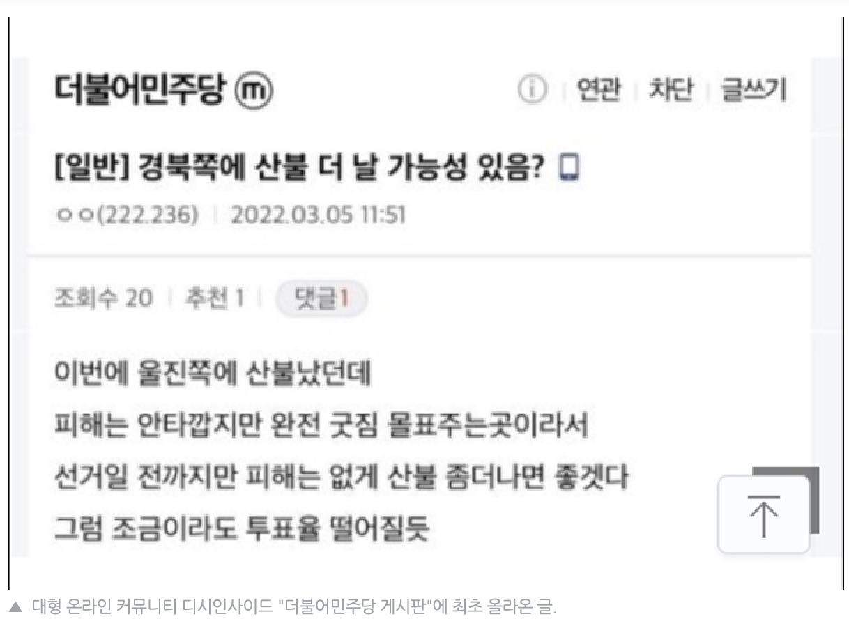 울진 산불과 국민의 힘 그리고 민주당
