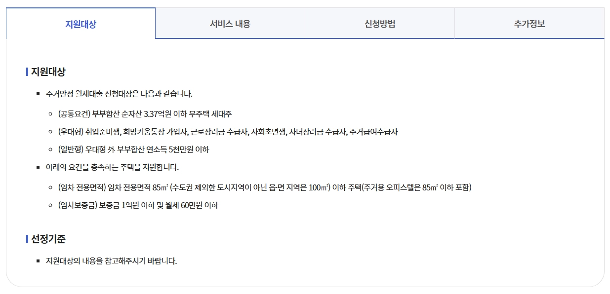 주거안정 월세대출 조건 연1.3%저금리