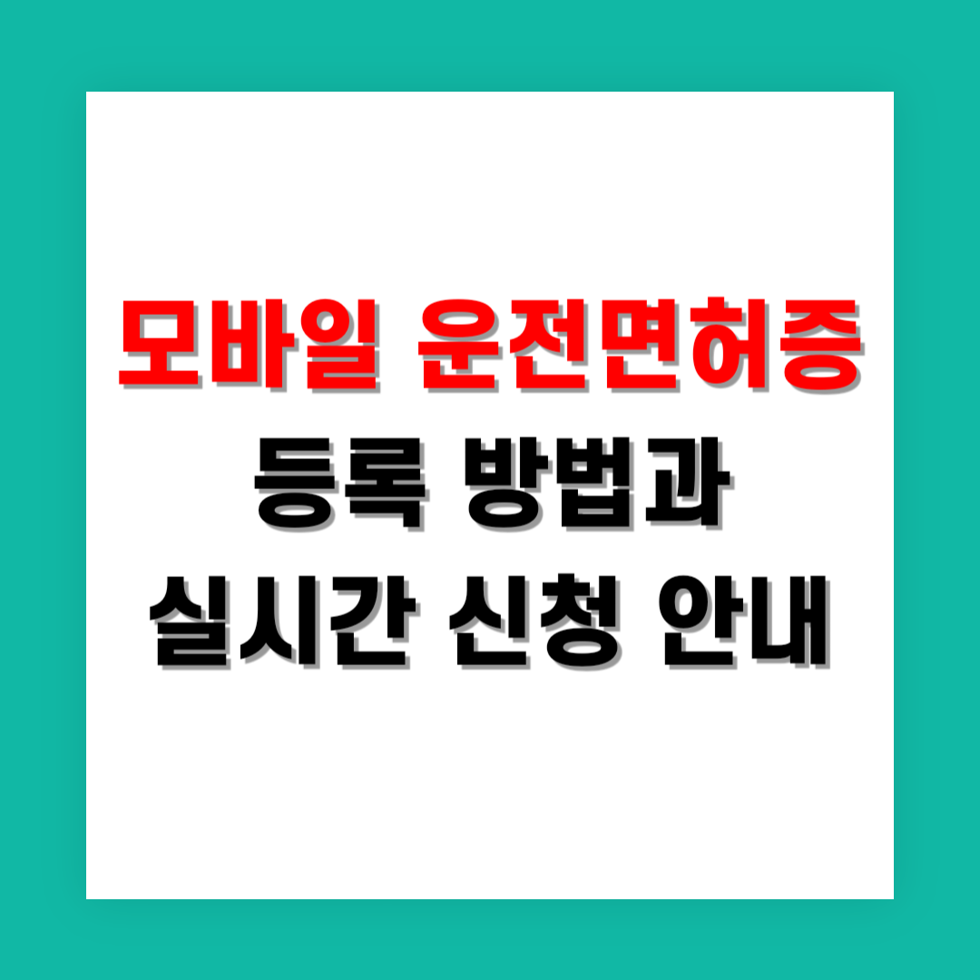 모바일 운전면허증 등록 방법과 실시간 신청 안내