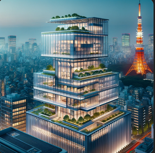 도쿄타워가 보이는 건축물 이미지