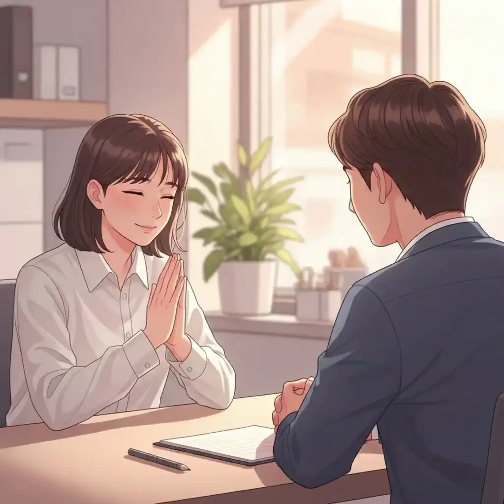 사과하는 두 사람의 대화