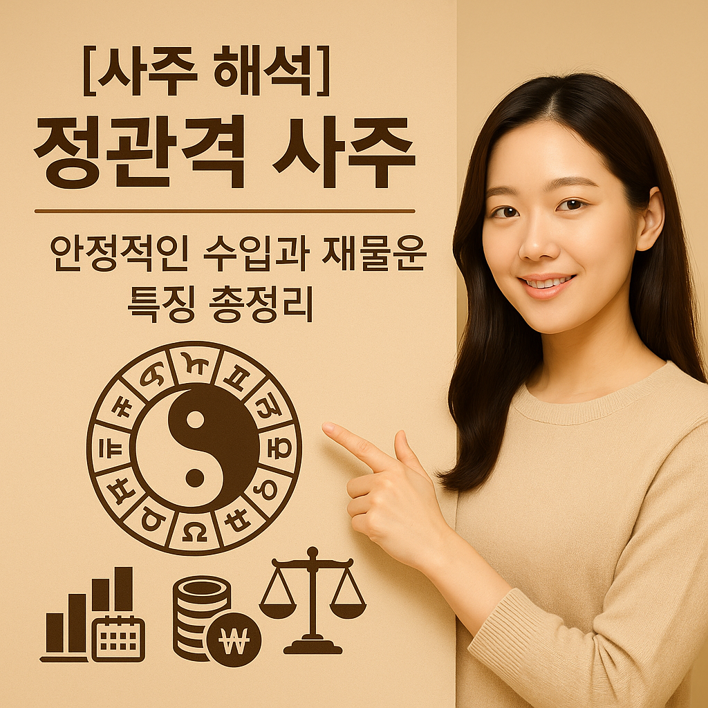 [사주 해석] 정관격 사주 ｜ 안정적인 수입과 재물운 특징 총정리