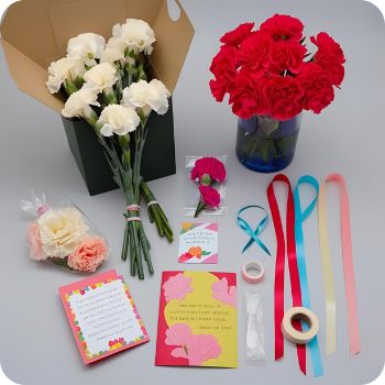 카네이션 꽃다발 만들기 아이와 함께 만들어 