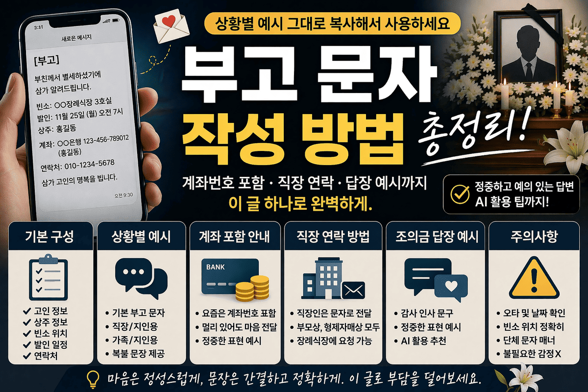 부고 문자 작성 방법 총정리