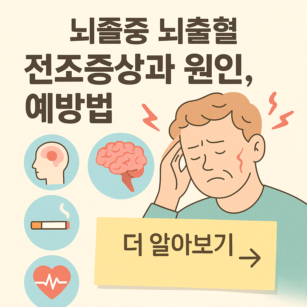 뇌졸증 뇌출혈 전조증상과 원인, 반드시 알아야 할 예방법