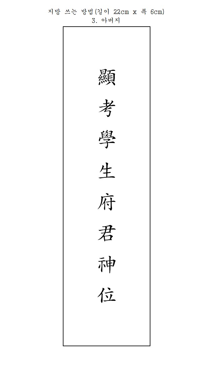 설날 지방쓰기