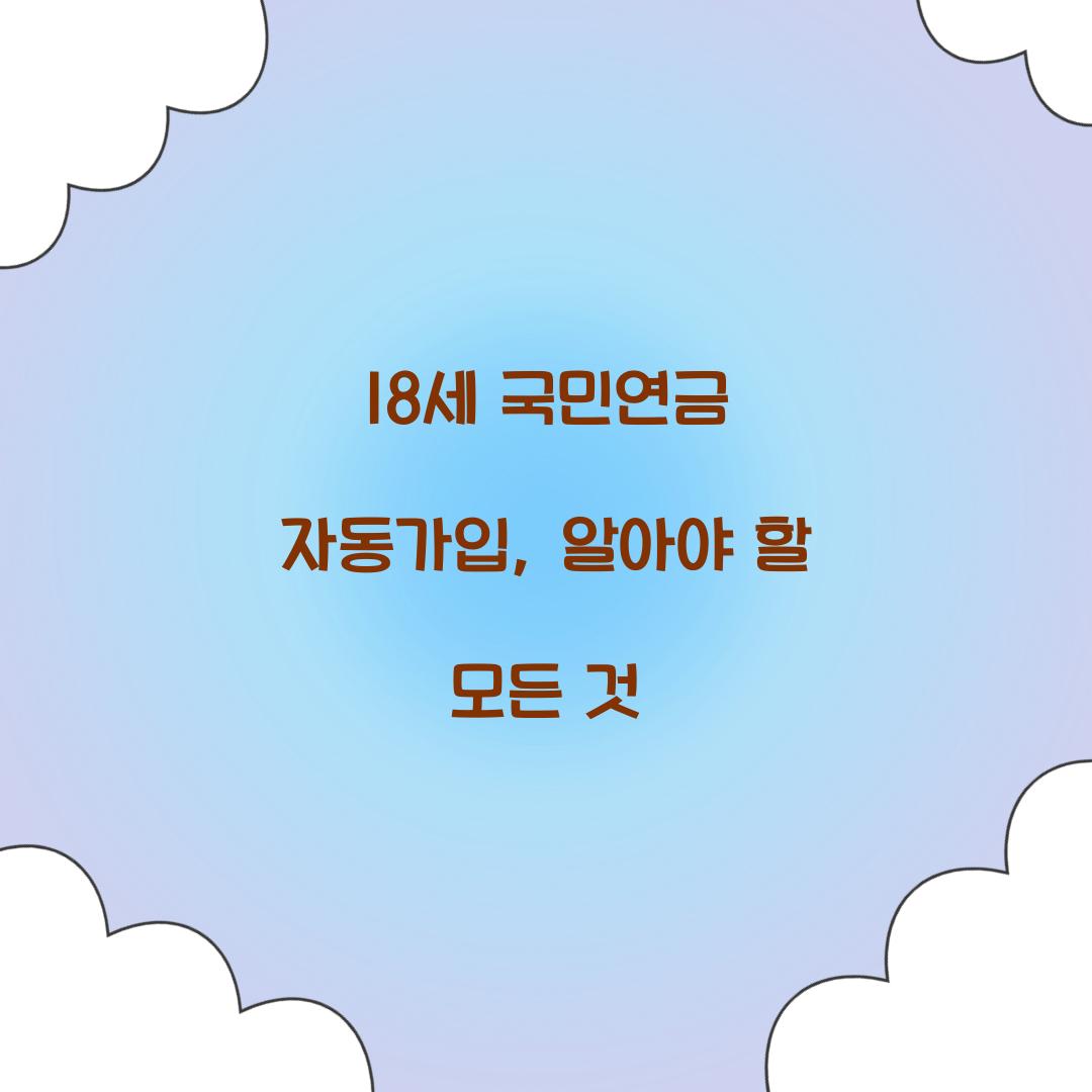 18세 국민연금 자동가입