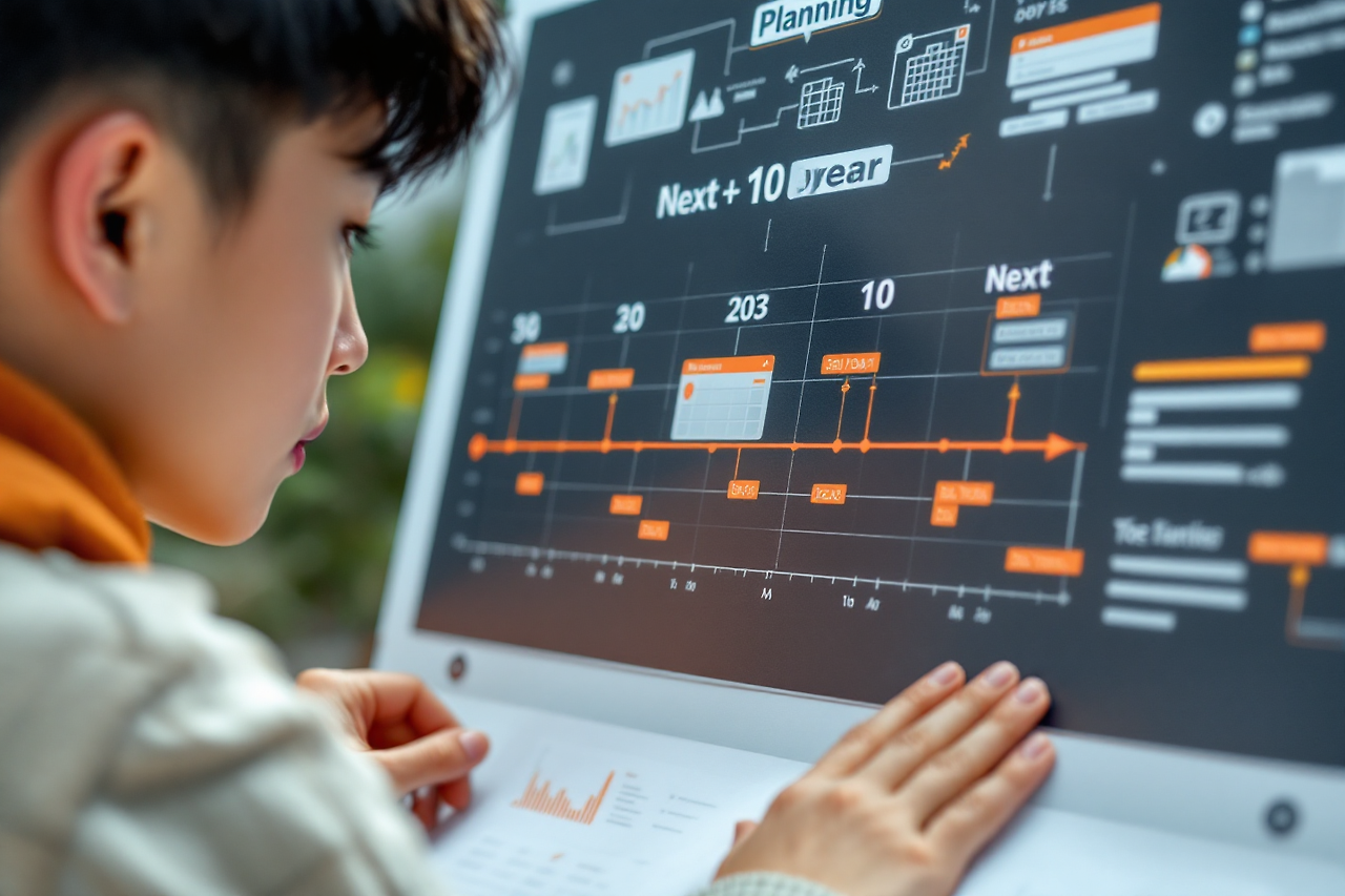 달력을 보며 계획하는 모습
