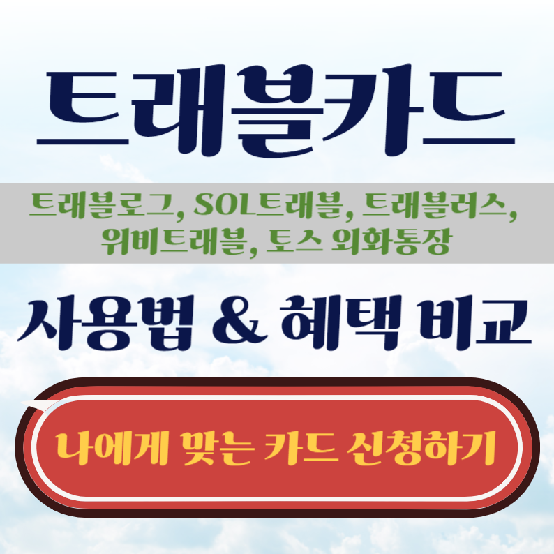 여름휴가 해외여행 환전 트래블카드 발급 신청 방법 환전 ATM출금 사용법(카드사별 혜택 비교)