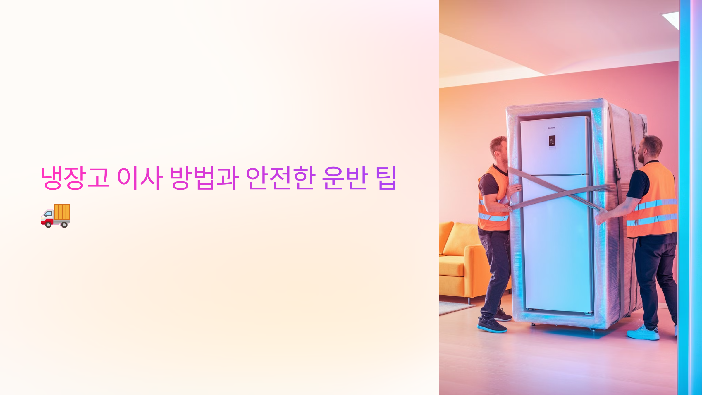 냉장고 이사 방법과 안전한 운반 팁 🚚