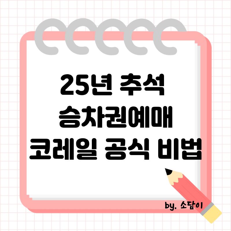 2025년 KTX 명절 예매