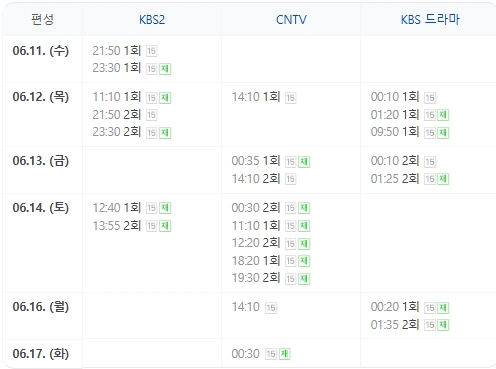 남주의 첫날밤을 가져버렸다 편성표