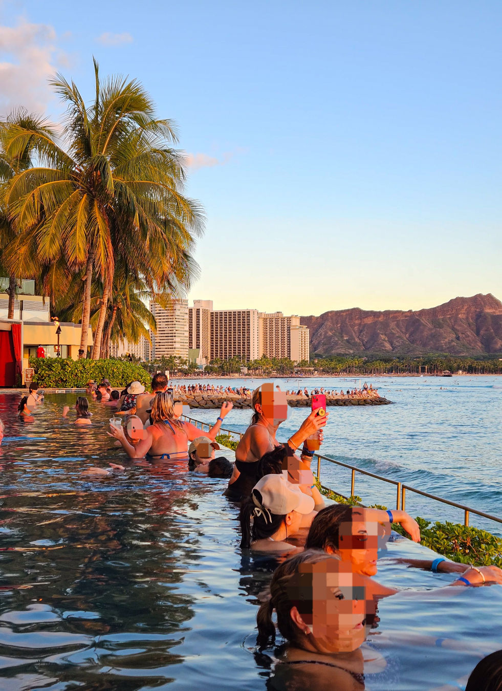 쉐라톤 와이키키 수영장 일몰