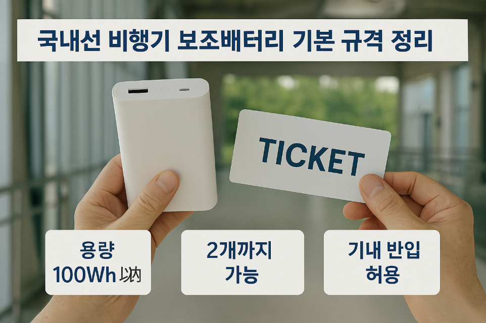 국내선 비행기 보조배터리 기본 규격 정리