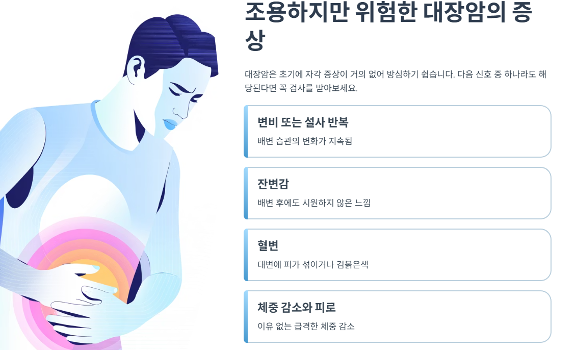 조용하지만 위험한 대장암의 증상