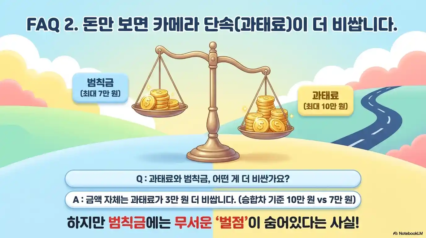 과태료와 범칙금 금액 차이