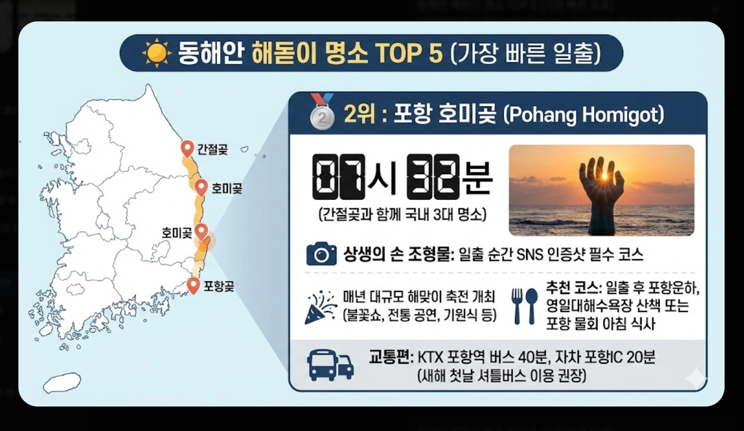 2026년 지역별 해돋이 시간 완벽 정리