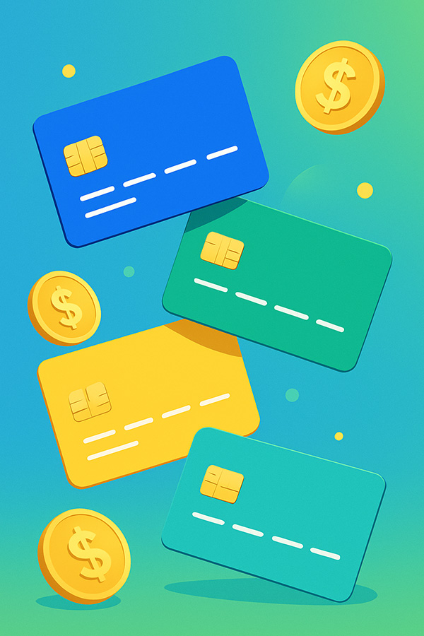 금융 혜택을 상징하는 깔끔한 미니멀 디자인의 상업적 일러스트레이션