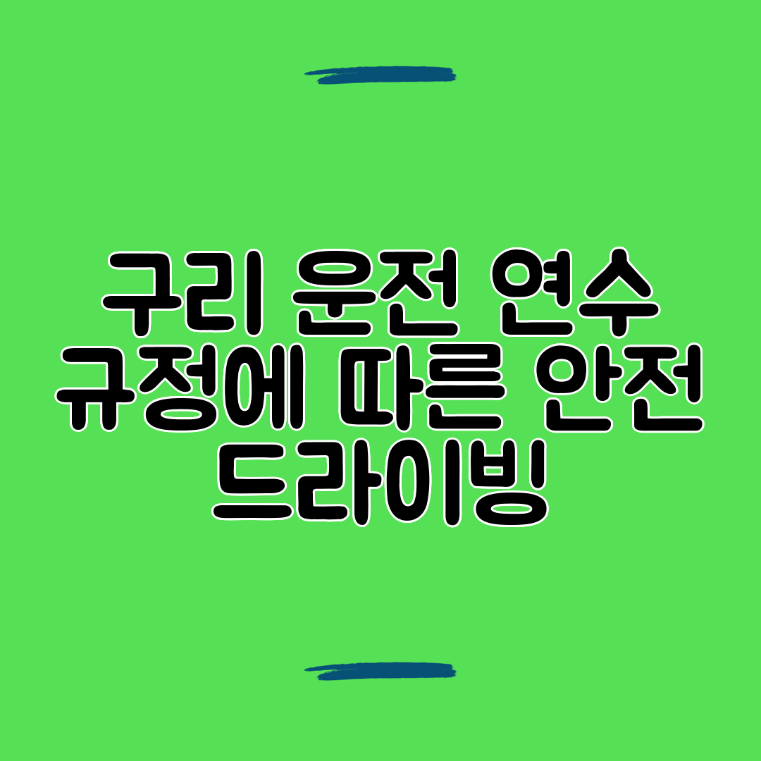 구리 운전 연수 규정에 따른 안전 드라이빙