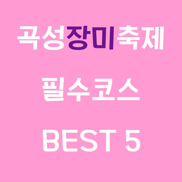 곡성장미축제 필수코스 BEST 5