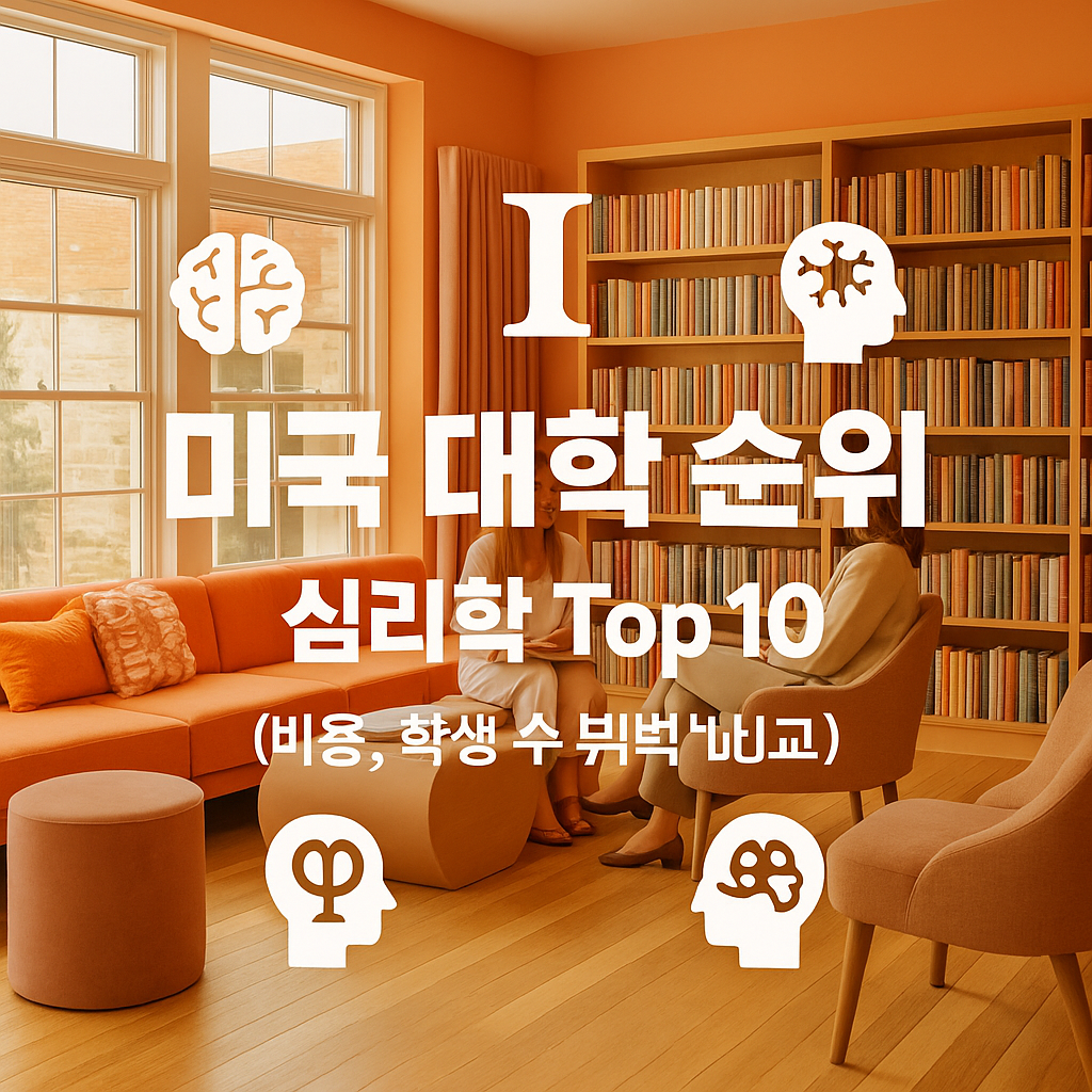 미국 대학 순위-심리학 전공 TOP 10 (비용, 학생 수 비교) 이미지