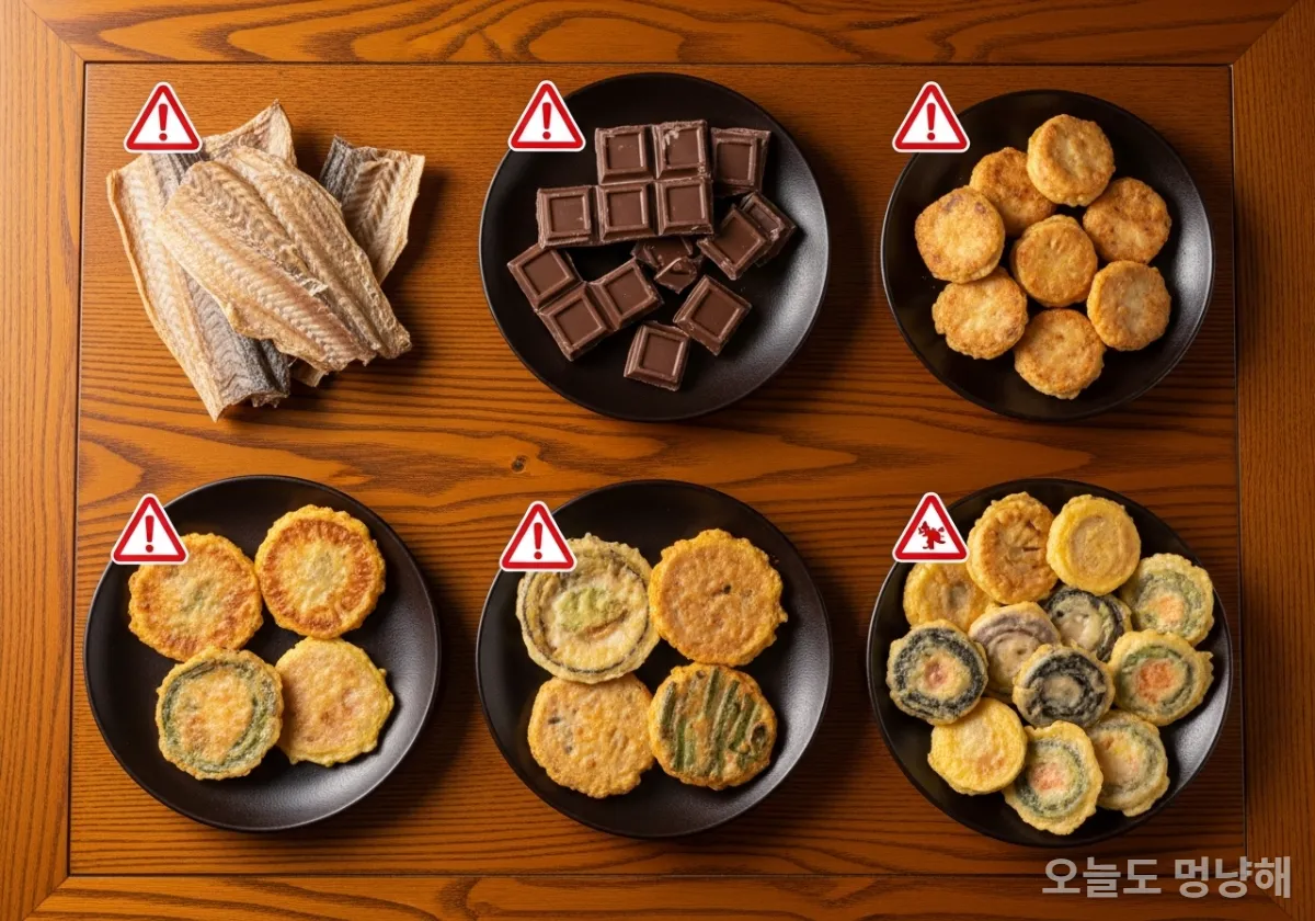 북어, 초콜릿, 명절 전 등 강아지에게 위험한 겨울 간식 모음
