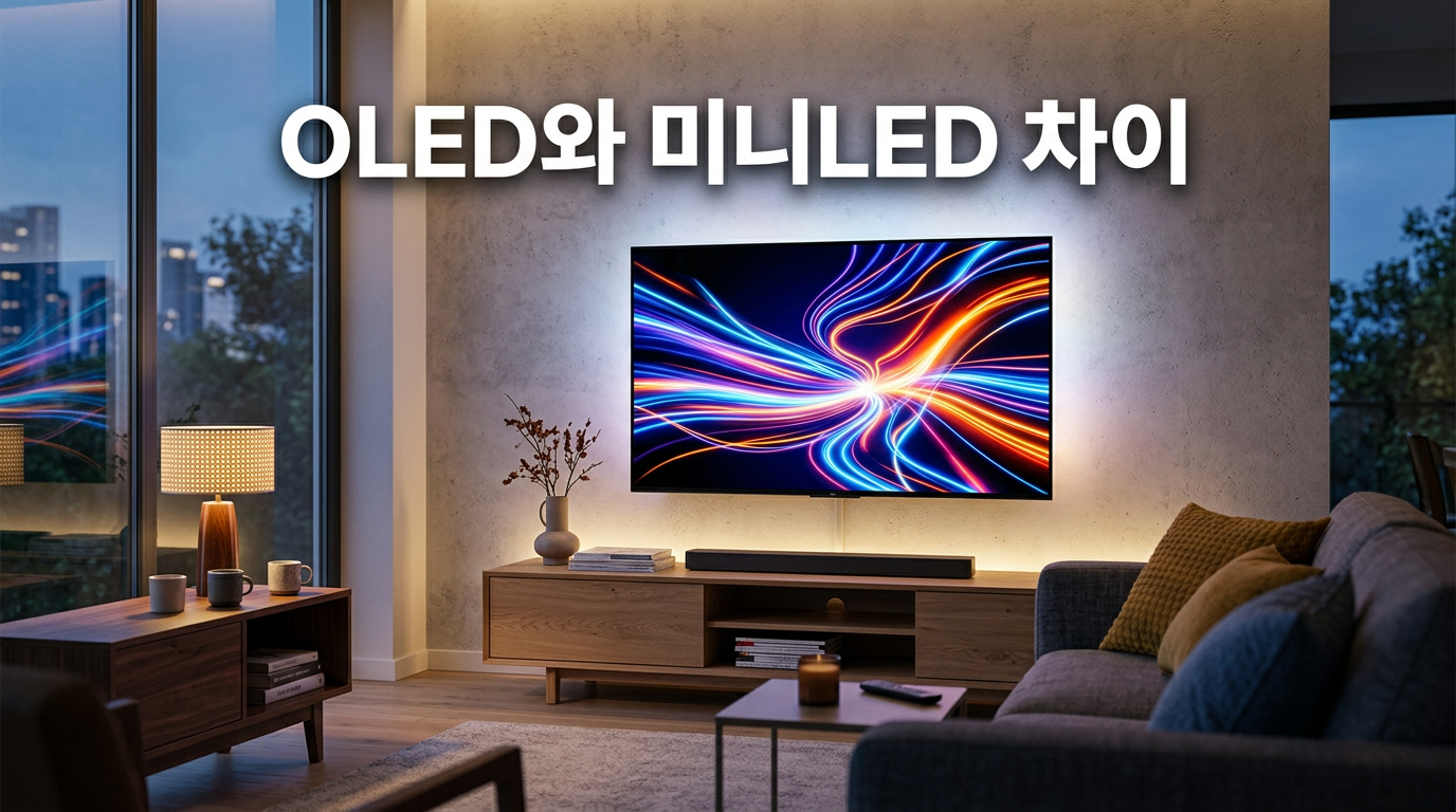 OLED와 미니LED 등 TV 패널 차이를 보여주는 사진