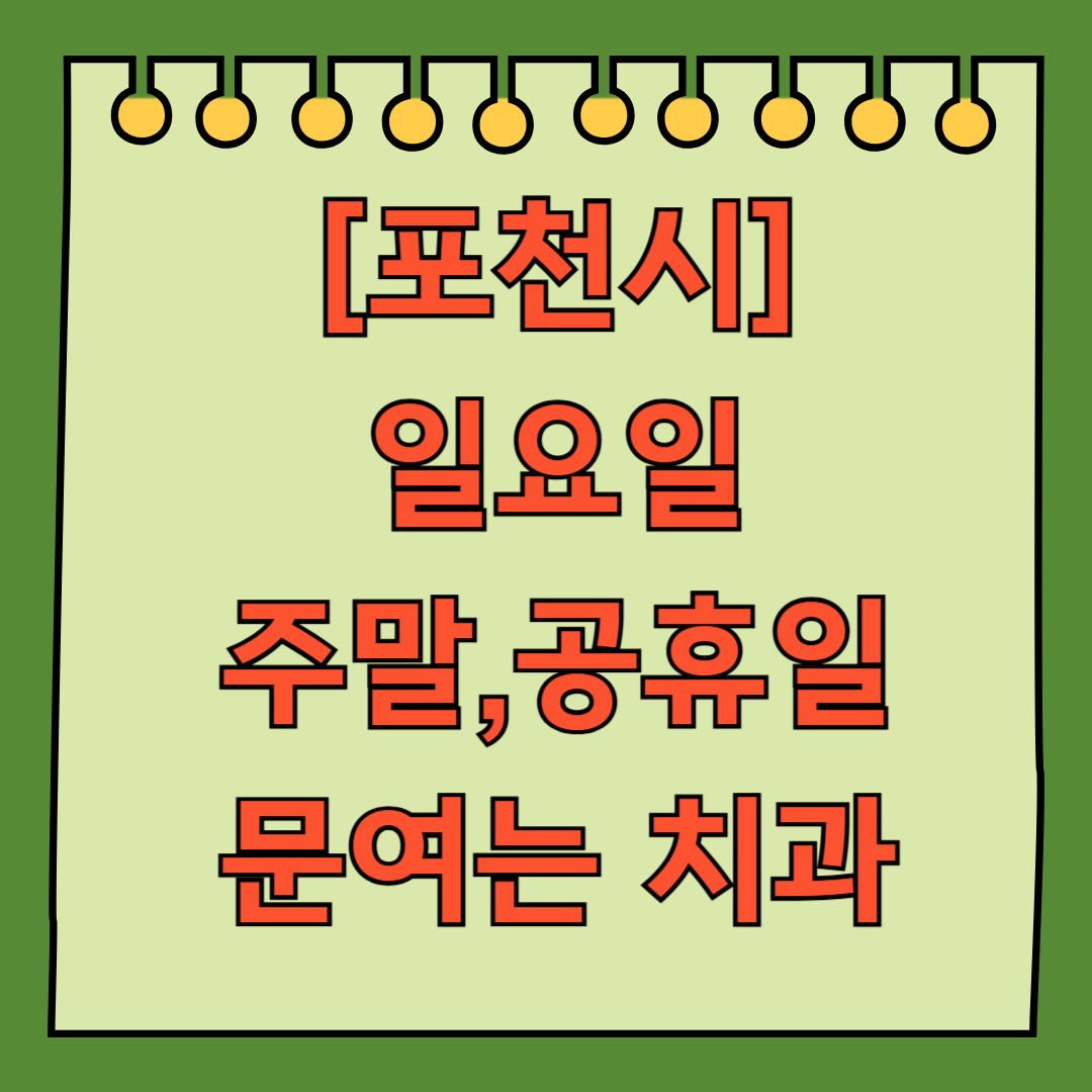 포천시 일요일 문 여는 치과 목록 ❘ 공휴일 주말 야간진료 ❘ 어린이치과 찾기