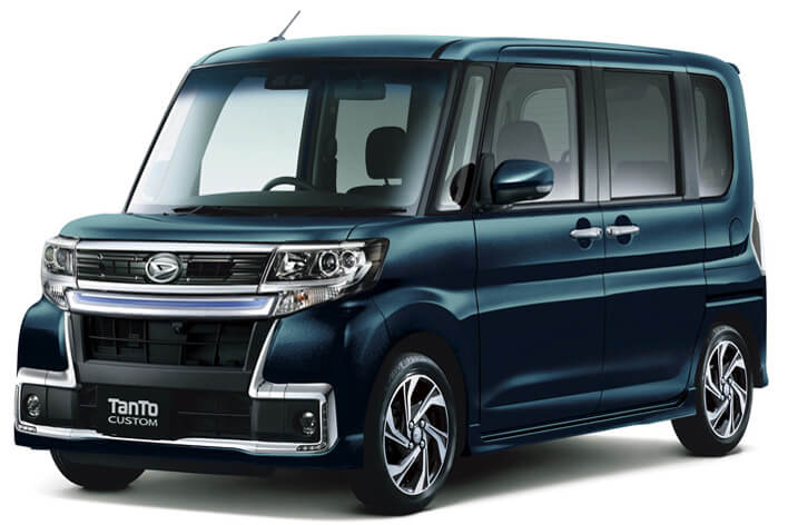 검은빛의 다이하츠 탄토 자동차 외관 사진