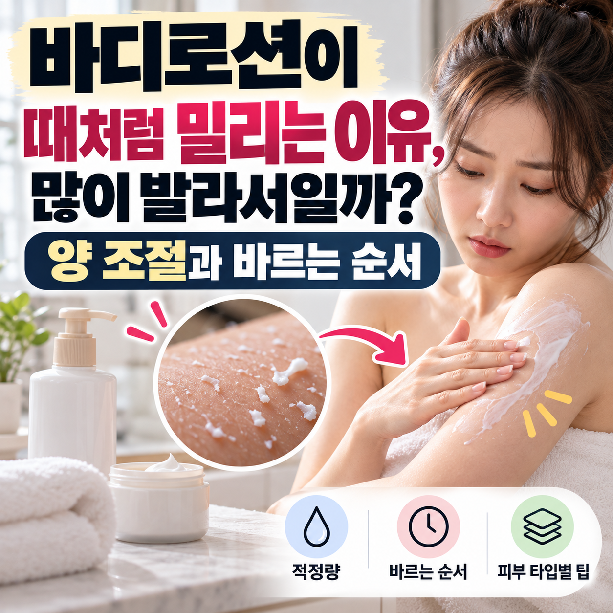 바디로션-때처럼-밀리는-이유-양-조절-바르는-순서