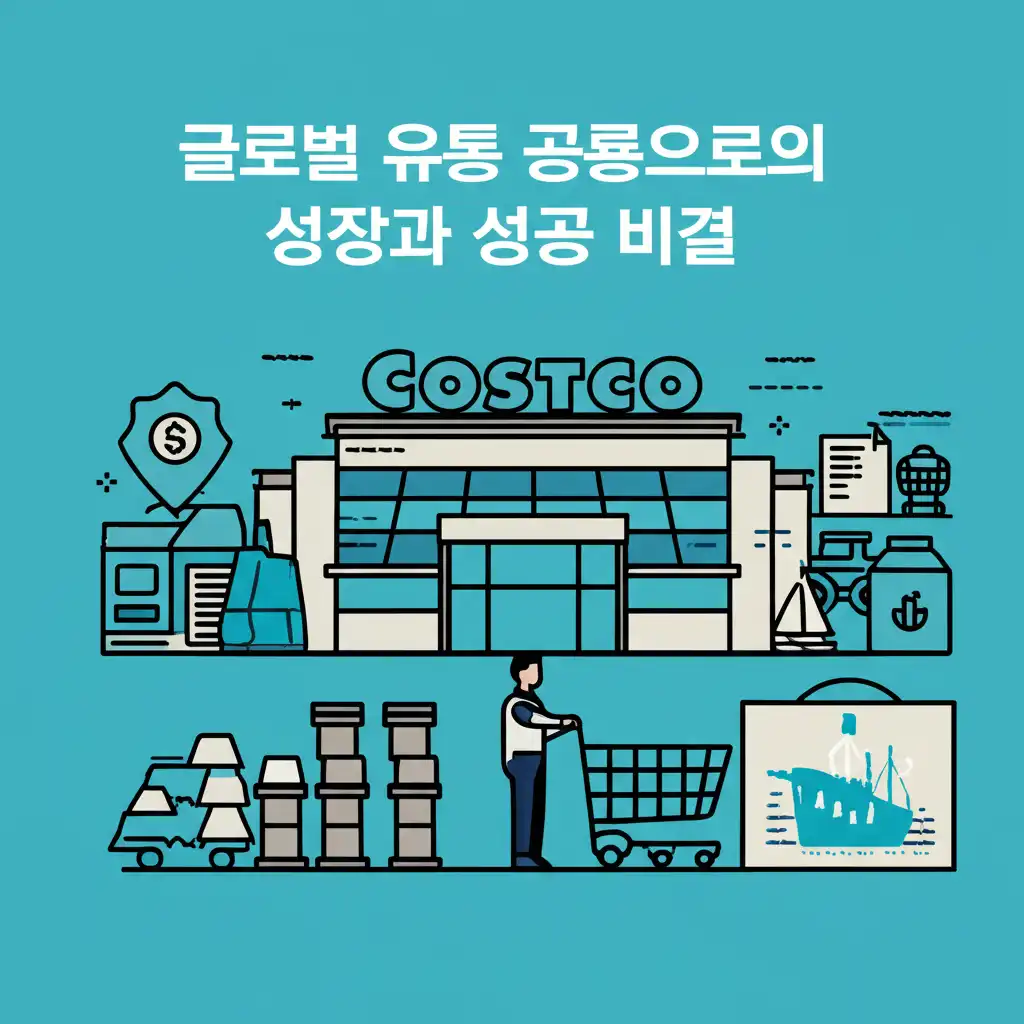코스트코의 전 세계적인 매장 확장을 보여주는 글로벌 지도 이미지