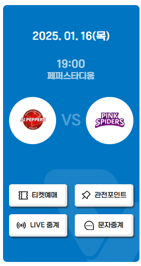 2024-25년 여자 배구 일정 및 순위