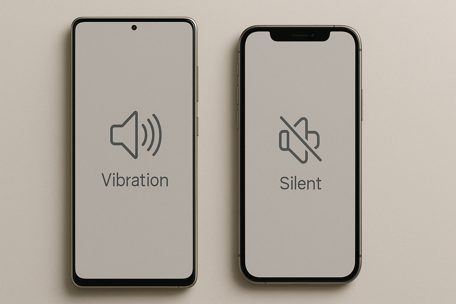 갤럭시와 아이폰의 무음UX(Ai생성이미지)