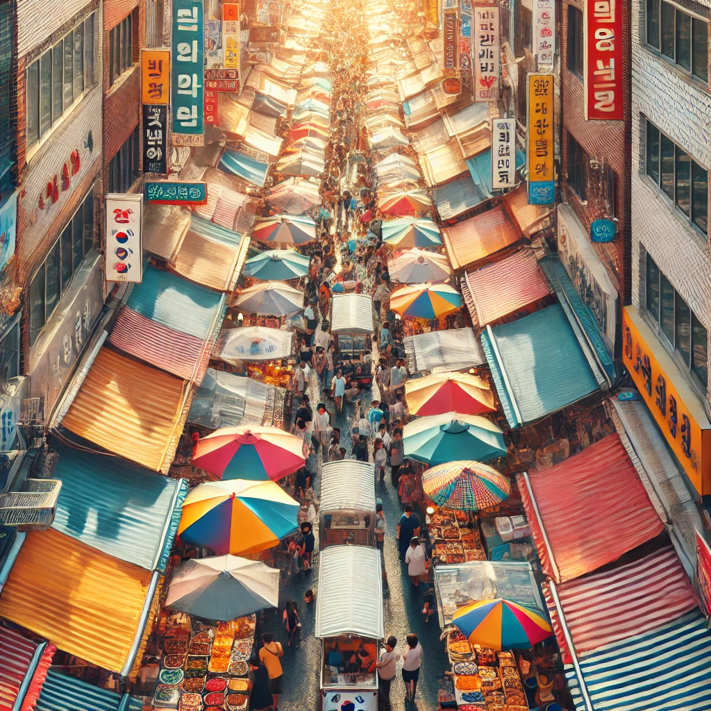 전통 시장 사진