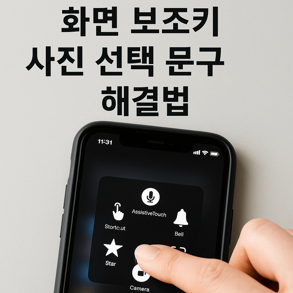 화면 보조키 사진 선택 문구 해결법