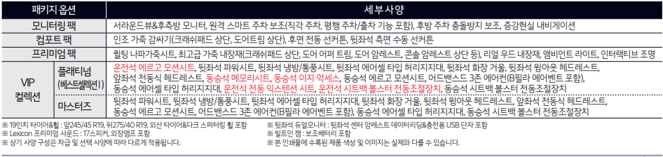 3.8 가솔린 옵션