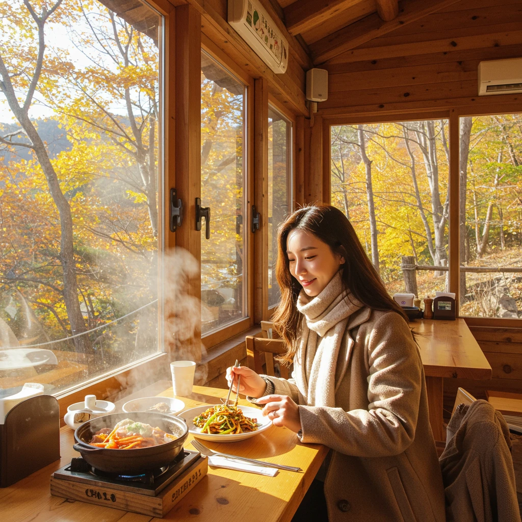 화담숲 식사 여성