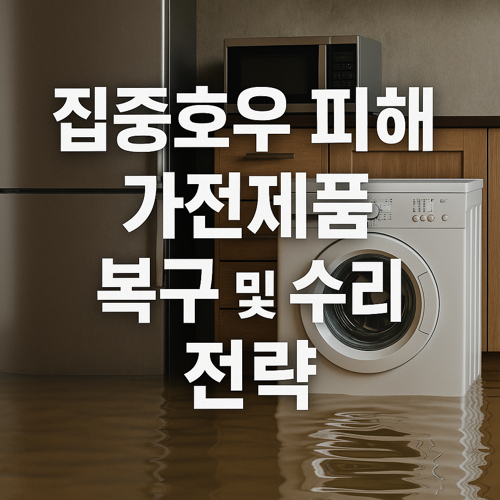 집중호우 피해 가전제품 복구 및 수리 전략