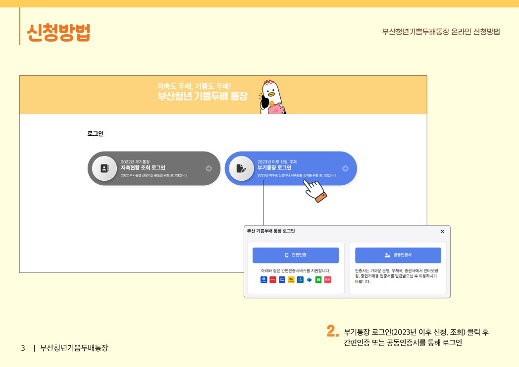 부산청년 기쁨두배 통장 (청년적금) 신청방법