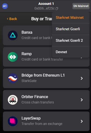 braavos Wallet 네트워크