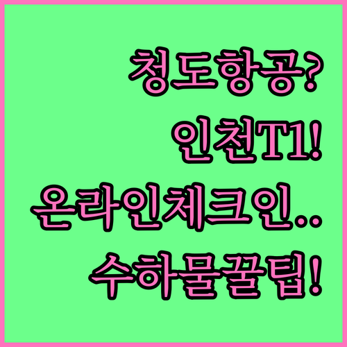 청도항공 인천공항 제1터미널, 온라인..