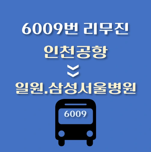썸네일-인천공항에서-일원-삼성서울병원-6009번-승차위치-배차시간표