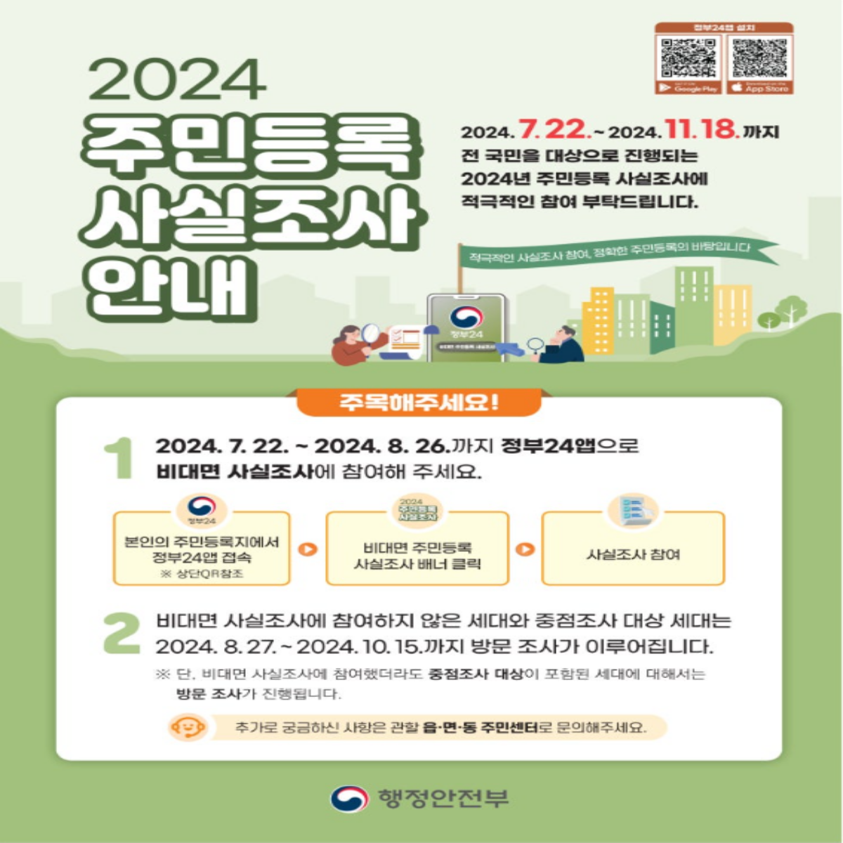 2024 주민등록 사실조사 안하면 50만원 과태료