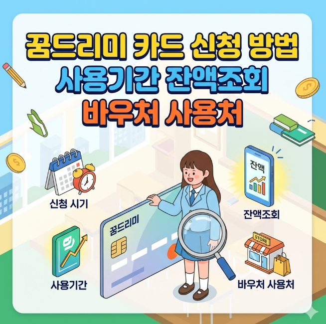 꿈드리미 카드 신청 방법 사용기간 잔액조회 바우처 사용처