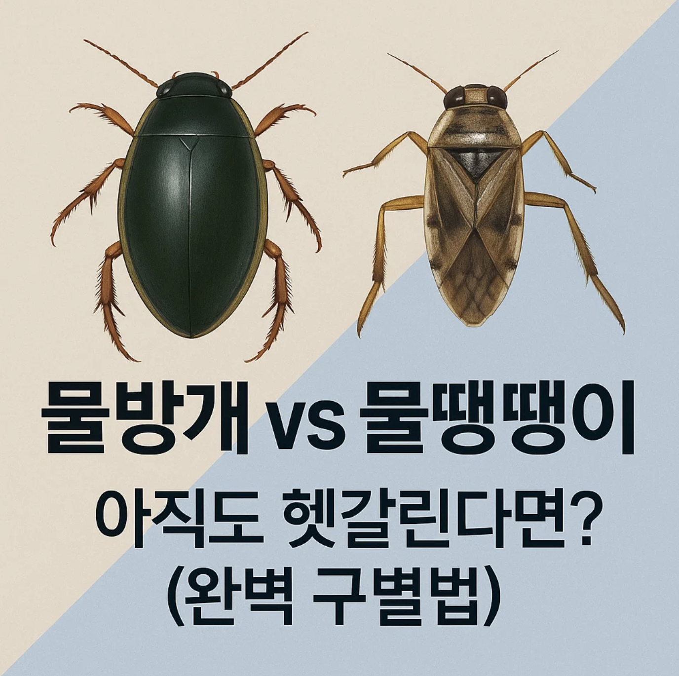 물방개 vs 물땡땡이, 아직도 헷갈린다면? (완벽 구별법)