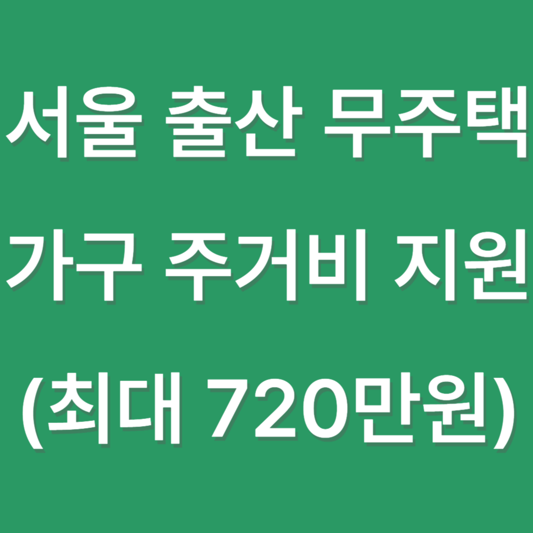 서울 출산 무주택 가구 주거비 지원