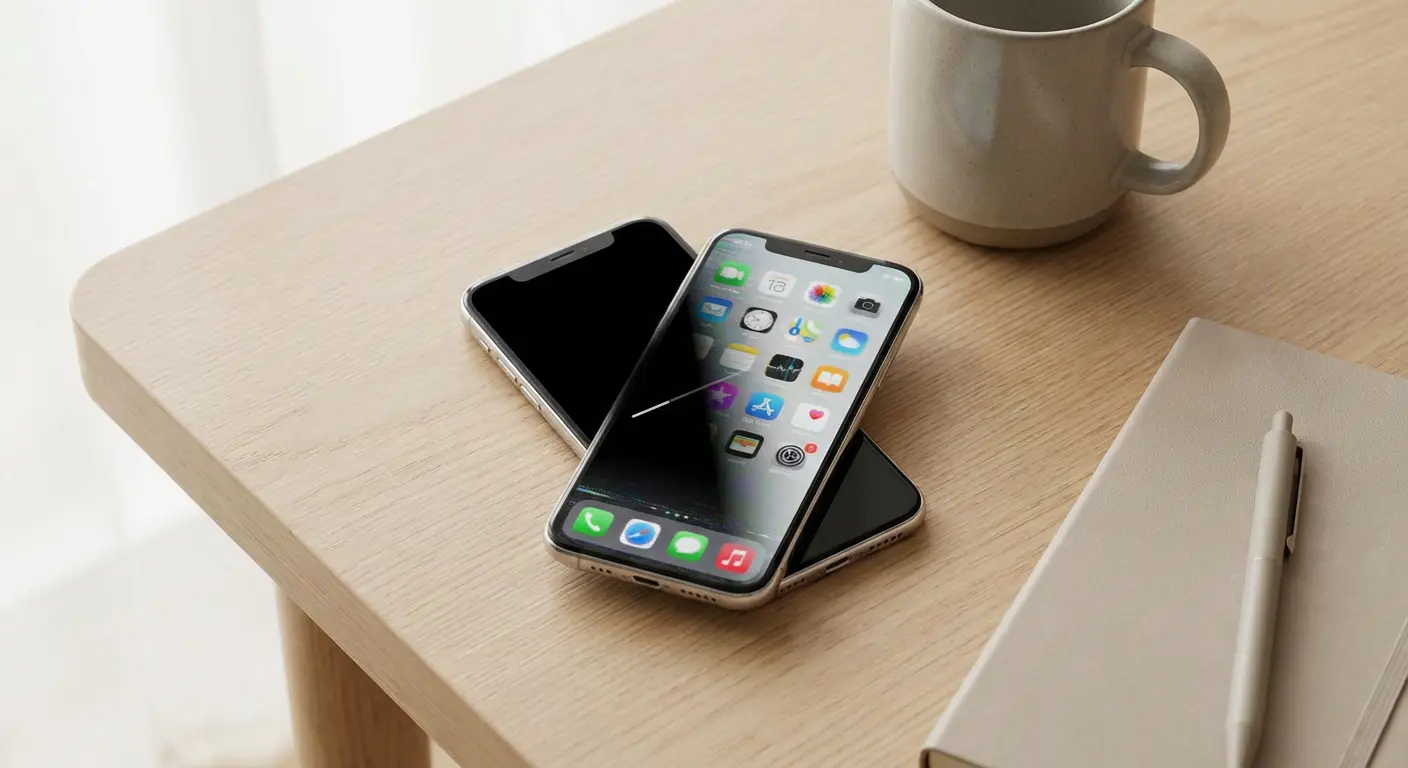 스마트폰이 갑자기 꺼졌다가 다시 켜지는 현상을 설명하는 이미지