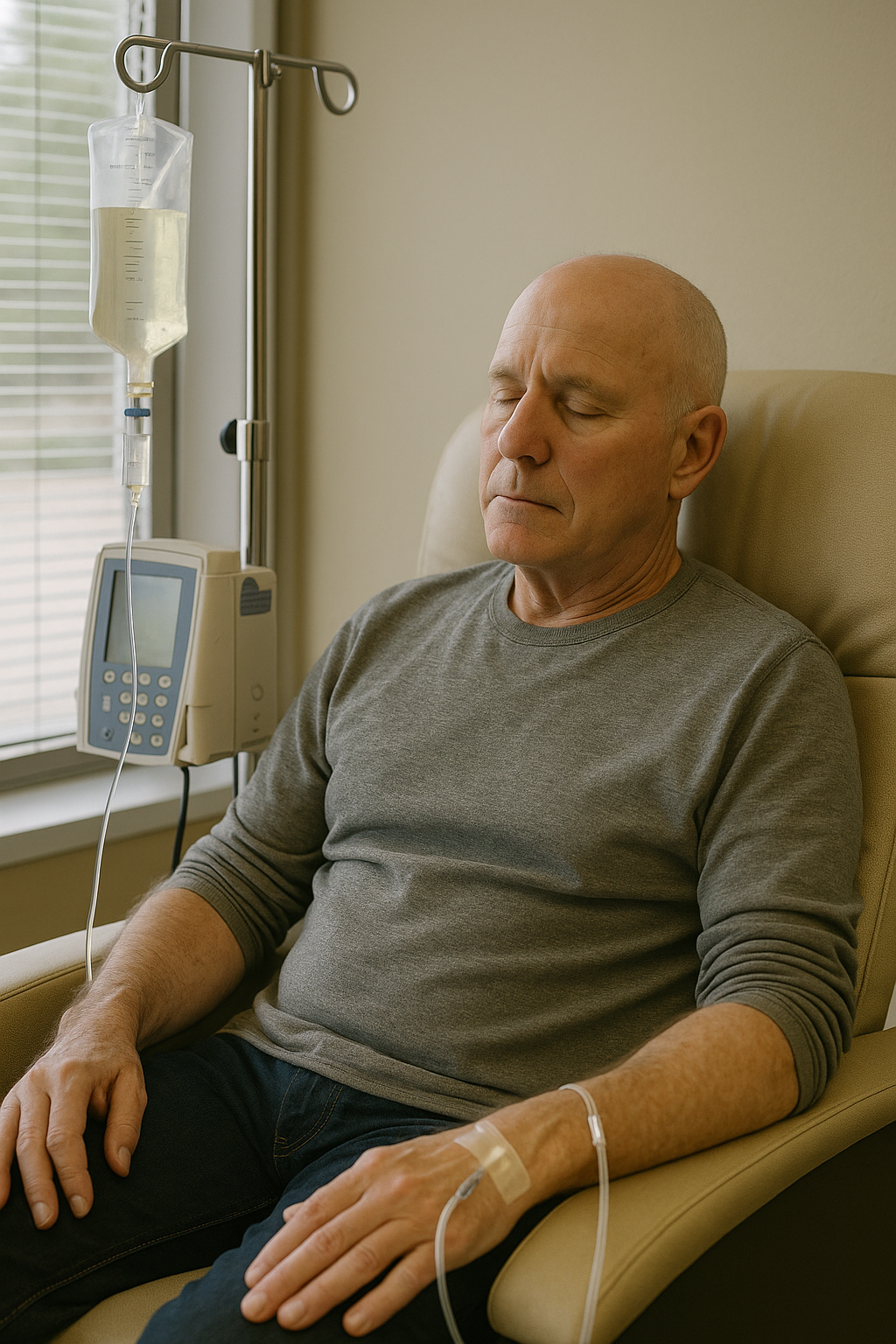 심근경색 합병증으로 누워있는 남성