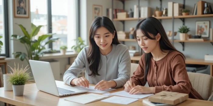 동료 소상공인의 배송비 계산 장면